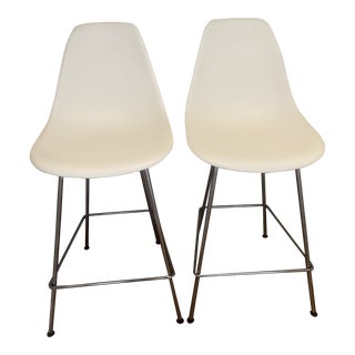 Modern Eames Molded Plastic Stools - a Pair For Sale