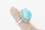 Vintage 1960's Persian Turquoise With Surround Diamonds 18k White Gold Dome Cocktail Ring, Size 7 For Sale - Image 9 of 11