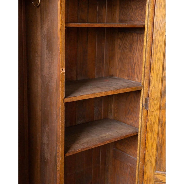 Early 20th Century Antique Oak School Locker Armoire For Sale - Image 5 of 18