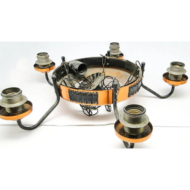 Mid-Century Chandelier, Poland, 1970s For Sale - Image 4 of 6