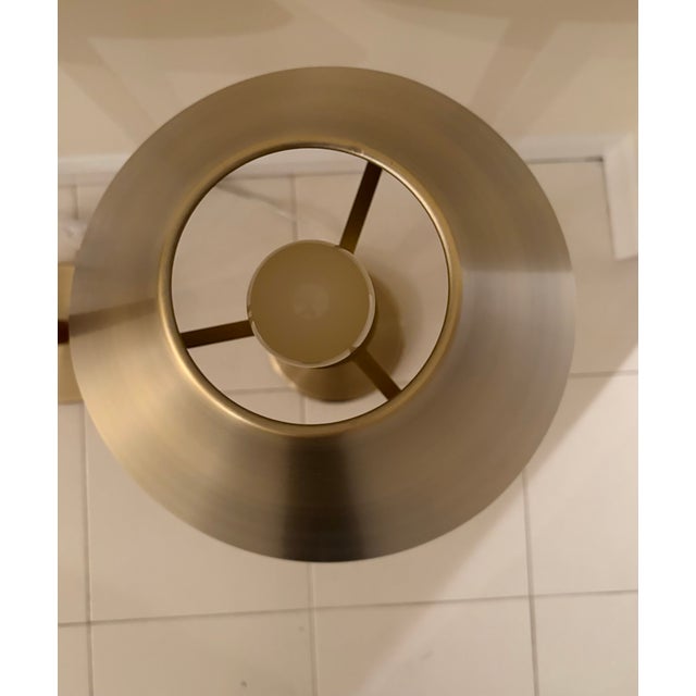 Mid-Century Modern Ralph Lauren Brass and Leather Candlestick Buffet Lamps - Pair For Sale - Image 3 of 7
