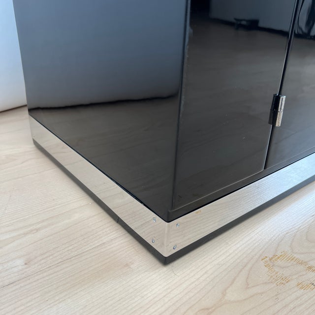 Art Deco Black Lacquered Lowboard with Chrome Fittings, France, 1930s For Sale - Image 17 of 18