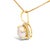 Contemporary 10K Yellow Gold Pearl and 1/10 Cttw Diamond Accent Halo Pendant Necklace For Sale - Image 3 of 5