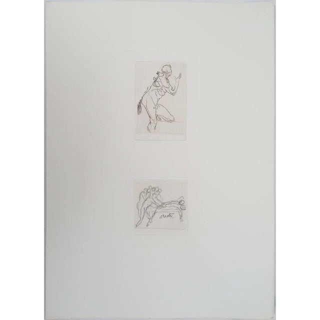 Auguste RODIN (1840-1917) (after) Two boards Engraving (heliogravure resumed at the tip) and enhanced with watercolor On...