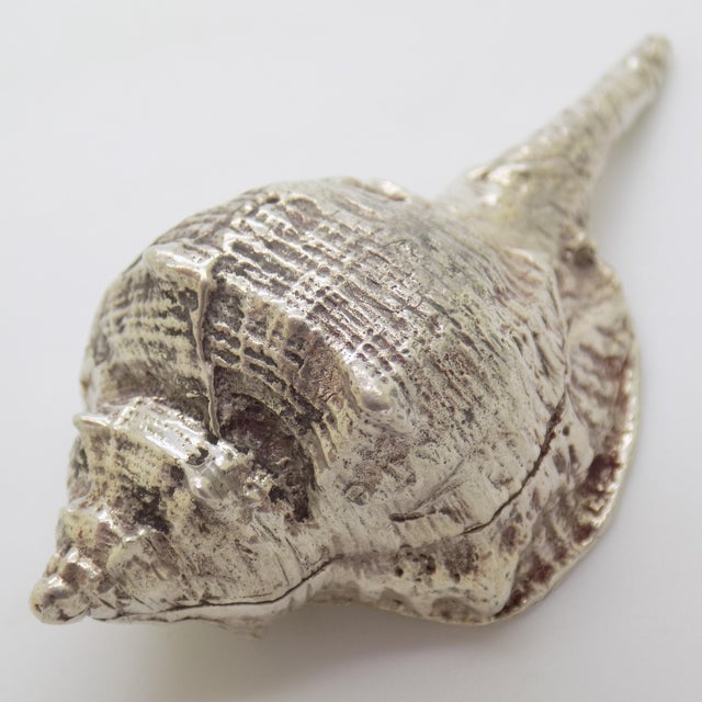 Vintage Italian Genuine Silver 800 Sea Shell Shaped Trinket Box from Florence, 1970s For Sale - Image 4 of 13