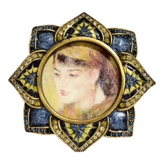 Jay Strongwater Retired Lotus Flower Frame With Swarovski Crystals For Sale