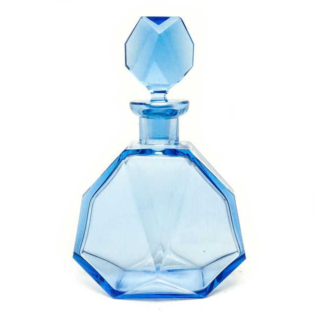 Blue Art Deco Carafe from Moser, Czechoslovakia, 1930s For Sale - Image 8 of 8