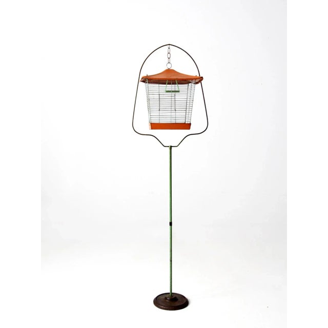 Mid-Century Bird Cage With Stand For Sale - Image 13 of 13