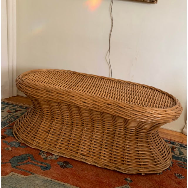 Vintage Wicker Coffee Table Chairish