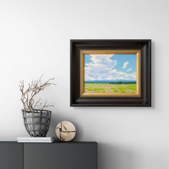 Early 21st Century Front Range Skies by Michael Magrin | Oil on linen Landscape with clouds and fields. For Sale - Image 5 of 5