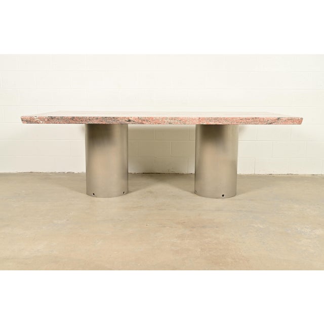 A gorgeous Modern Italian double pedestal dining table In the manner of Matteo Grassi Italy, Circa 1970s Beautiful thick...