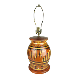 1994 David T. Smith Turtle Creek Pottery Moravian Redware Lamp by Chris Woods