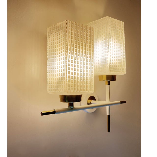 Mid-Century Modern French Glass Sconces, 1960s, Set of 2 For Sale - Image 16 of 18