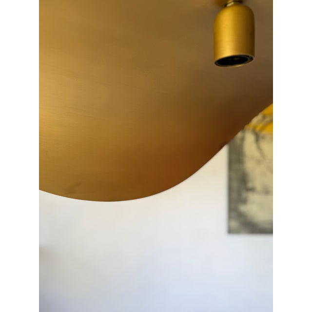 Handcrafted Vintage-Finish Bronze Pendant Lamp — Satin Interior — 80 Cm, Drop 80 Cm For Sale - Image 6 of 8