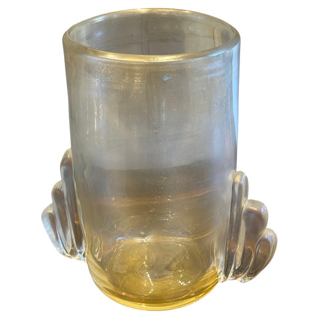 Large Vase in Gold and Iridescent Murano Glass, 1980s For Sale - Image 16 of 16