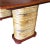 Wood Restored Stacked Rattan Double Mahogany Pedestal Dining Table For Sale - Image 7 of 8