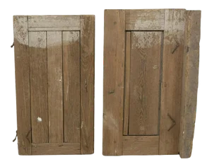 19th Century Mexican Farmhouse Primitive Windows - a Pair