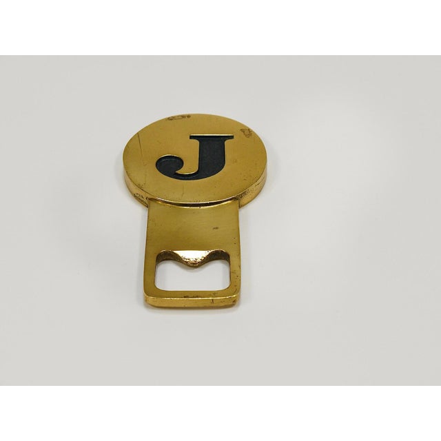 Letter J Initials Brass Bottle Opener #4919 attributed to Carl Auböck, Vienna, 1960s For Sale - Image 15 of 18