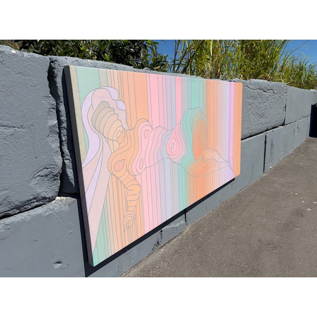 1980s Modern Painting of Nude Female, 1982, Acrylic Over Canvas For Sale - Image 5 of 13