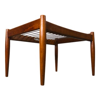 Vintage 1960s Danish Teak Foot Stool by Magnus Olesen For Sale
