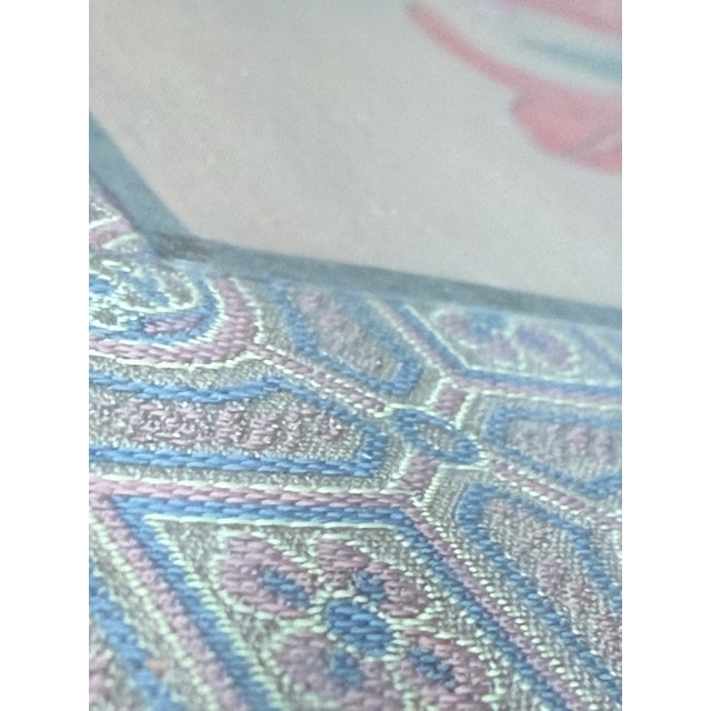 Vintage Chinese Floral Watercolor Ju Cheng Bamboo Frame For Sale - Image 11 of 12