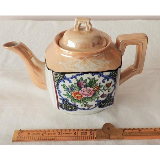 Vintage Made in Japan Lusterware Floral Teapot Taisho Showa Periods 1913-1941 Japonisme For Sale - Image 4 of 9