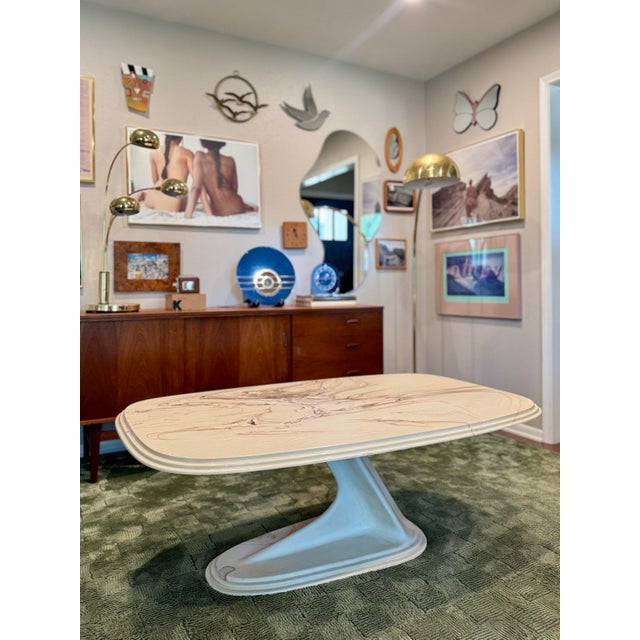 A Rare Italian Coffee Table, Made in Italy, Circa 1960s-80s(?). It Is Made of Marmorino For Sale In Houston - Image 6 of 11
