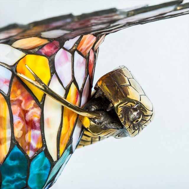 Colorful Wall Light in style of Edgar Brandt, 1920s For Sale - Image 3 of 15