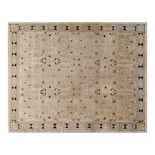 Authentic 19th Century Indian Agra Handmade Wool Carpet For Sale