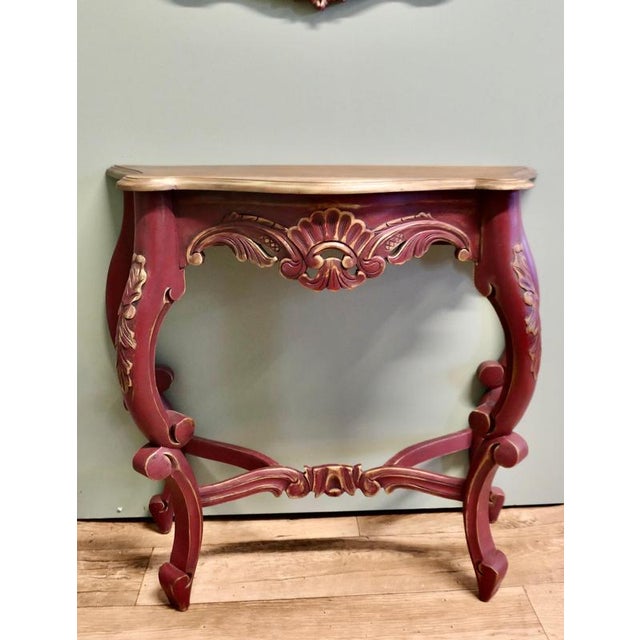 French Console Table and Mirror, Set of 2 For Sale - Image 6 of 8