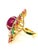 Baroque Bochic “Orient” Vintage Ruby, Emerald, Sapphire & Diamond Ring Set In 18K & Silv For Sale - Image 3 of 14