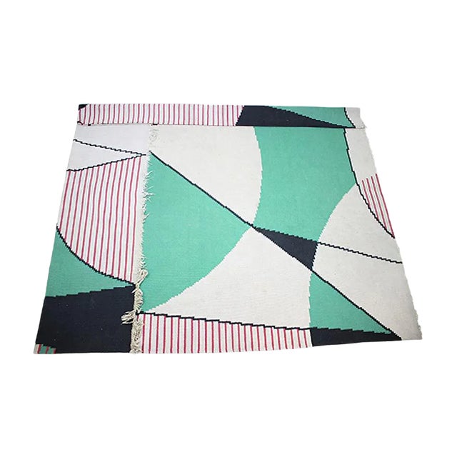 Large Vintage Geometric Rug, 1960s For Sale