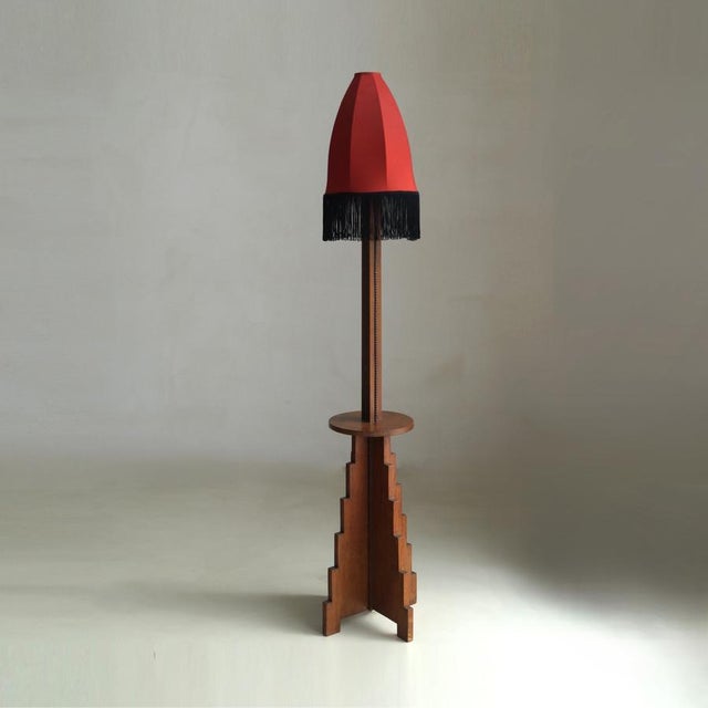 Dutch Amsterdamse School Art Deco Floor Lamp in Oak and Macassar Ebony, 1920s For Sale - Image 13 of 13