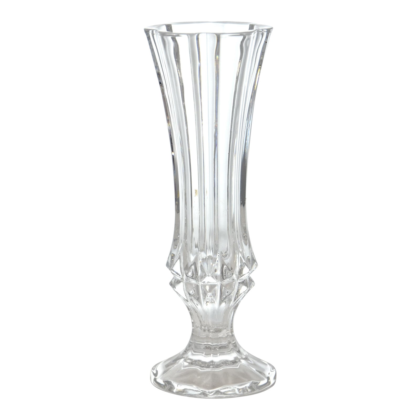 Crystal Fluted Pedestal Vase Chairish