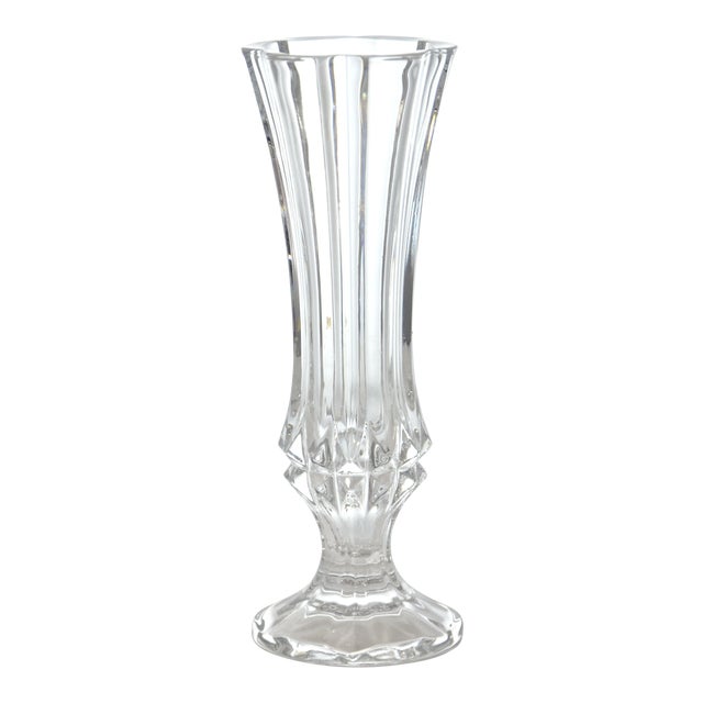 Crystal Fluted Pedestal Vase Chairish