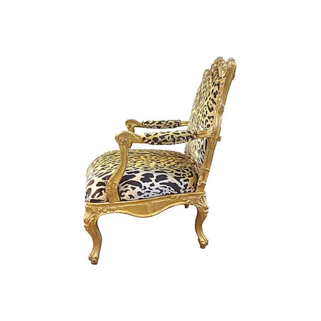 Rococo 1900s Antique Rococo-Style Carved Giltwood Armchair For Sale - Image 3 of 13