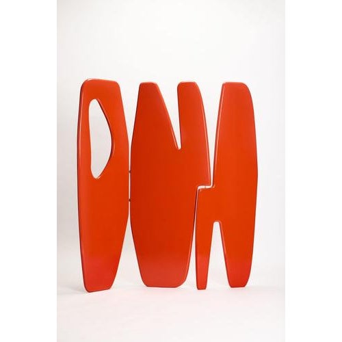 Handcrafted Panama II Hinge Lacquered Screen in Orange Bronze by Reda Amalou Design For Sale - Image 6 of 10