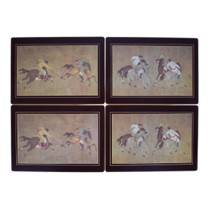Mid 20th Century Ming Polo Placemats - Box Set X 4
