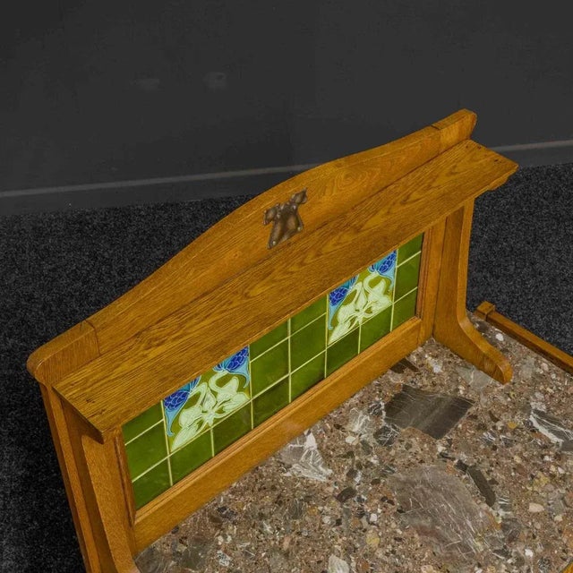 Arts and Crafts Oak Washstand For Sale - Image 5 of 15