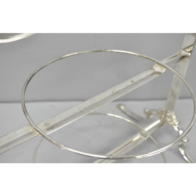 Vintage Godinger Silver Plated 2 Tier Buffet Server High Tea Pastry Plate Stand For Sale - Image 16 of 18