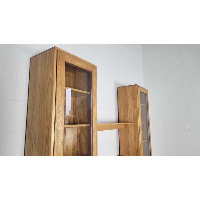 Tall Windsor Glazed Display Cabinet attributed to Lucian Ercolani for Ercol, 1990s For Sale - Image 16 of 17