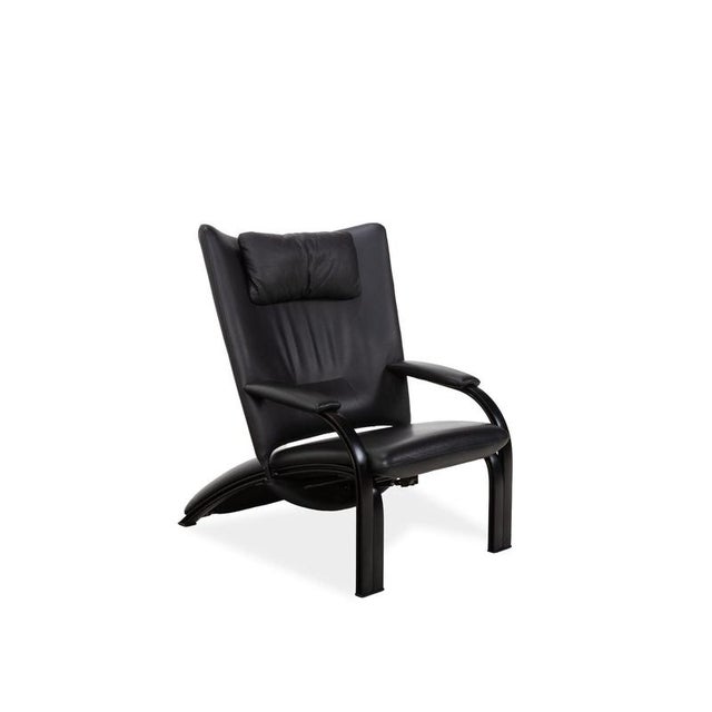Modern Spot 698 Leather Armchair in Black with Manual Function from Wk Wohnen For Sale - Image 3 of 16