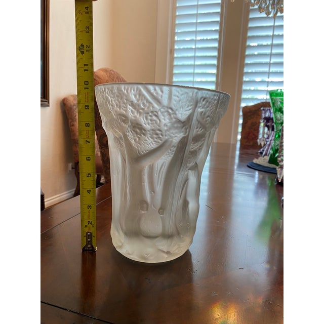 Beautiful Lalique style vase that is extremely heavy. Made in Czechoslovakia in the 70-80’s and has been a part of a 50...