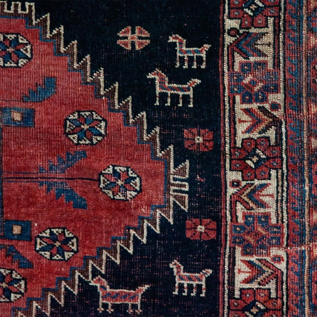 Antique Tribal Afshar Rug in Hand-Knotted Wool, 1890s For Sale - Image 4 of 7
