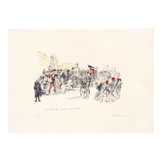 1989 Italian Poster - Marie-Antoinette Taken to the Guillotine (Artist-Signed and Numbered) For Sale