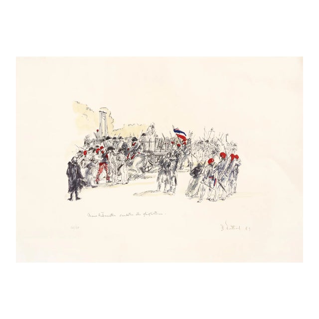 1989 Italian Poster - Marie-Antoinette Taken to the Guillotine (Artist-Signed and Numbered) For Sale