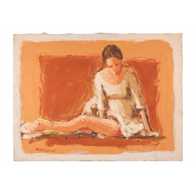 Oil on canvas realized by Franco Marzilli (1934-2010) in 1970s. Hand signed lower right. Very good condition. Franco...