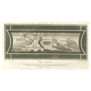 Fernando Strina, Roman Temple Fresco, Etching by Fernando Strina, 18th Century For Sale