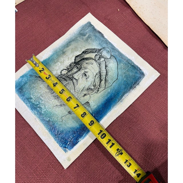 1950s Man With Beard Portrait-Vintage 1950s Painting For Sale - Image 5 of 5