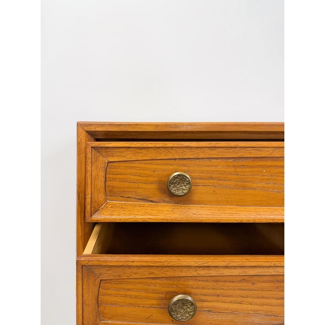Vintage Heritage Tallboy Dresser Brutalist Brass Pulls Mid-Century Modern For Sale - Image 10 of 12